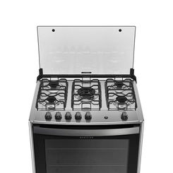 Fogão 5 Bocas Mesa Inox e Tripla Chama Dako Magister Preto Bivolt