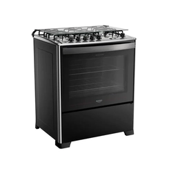 Fogão 5 Bocas Mesa Inox e Tripla Chama Dako Magister Preto Bivolt