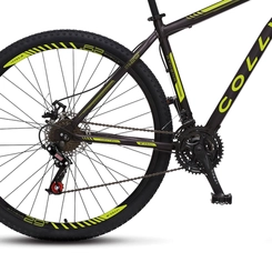 Bicicleta Aro 29 com 21 Marchas Colli Athena Shimano Preto/Amarelo