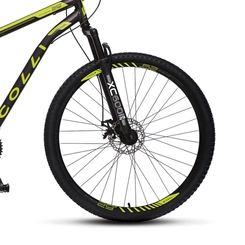 Bicicleta Aro 29 com 21 Marchas Colli Athena Shimano Preto/Amarelo