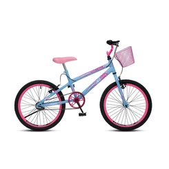 Bicicleta Aro 20 Colli Jully Infantil Azul Champanhe/Rosa