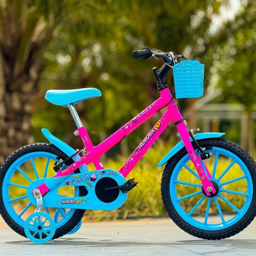 Bicicleta Aro 16 Colli Aurora Infantil Rosa/Azul Neon