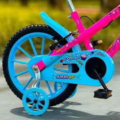 Bicicleta Aro 16 Colli Aurora Infantil Rosa/Azul Neon