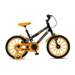 Bicicleta Aro 16 Colli Spinossauro Infantil Preto Fosco/Laranja