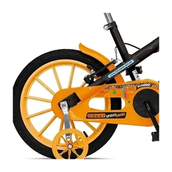 Bicicleta Aro 16 Colli Spinossauro Infantil Preto Fosco/Laranja