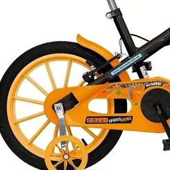 Bicicleta Infantil Aro 16 Colli Spinossauro Preto Fosco/Laranja