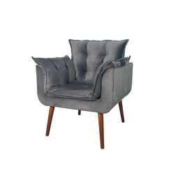 Poltrona Decorativa MS Decor Silicia em Veludo Deluxe Grafite