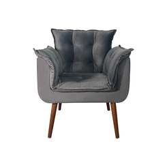 Poltrona Decorativa MS Decor Silicia em Veludo Deluxe Grafite