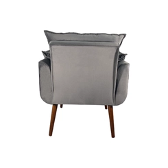 Poltrona Decorativa MS Decor Silicia em Veludo Deluxe Grafite