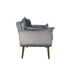 Poltrona Decorativa MS Decor Silicia em Veludo Deluxe Grafite