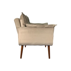Poltrona Decorativa MS Decor Silicia em Veludo Deluxe Bege