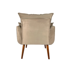 Poltrona Decorativa MS Decor Silicia em Veludo Deluxe Bege