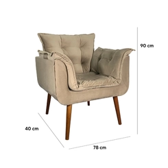Poltrona Decorativa MS Decor Silicia em Veludo Deluxe Bege