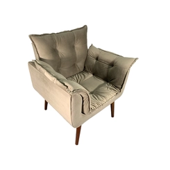 Poltrona Decorativa MS Decor Silicia em Veludo Deluxe Bege