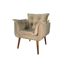 Poltrona Decorativa MS Decor Silicia em Veludo Deluxe Bege