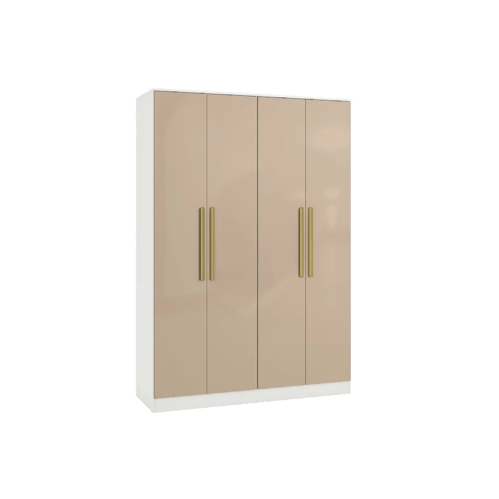 Guarda-Roupa 4 Portas Kappesberg N536 2 Gavetas Branco/Macadamia SE