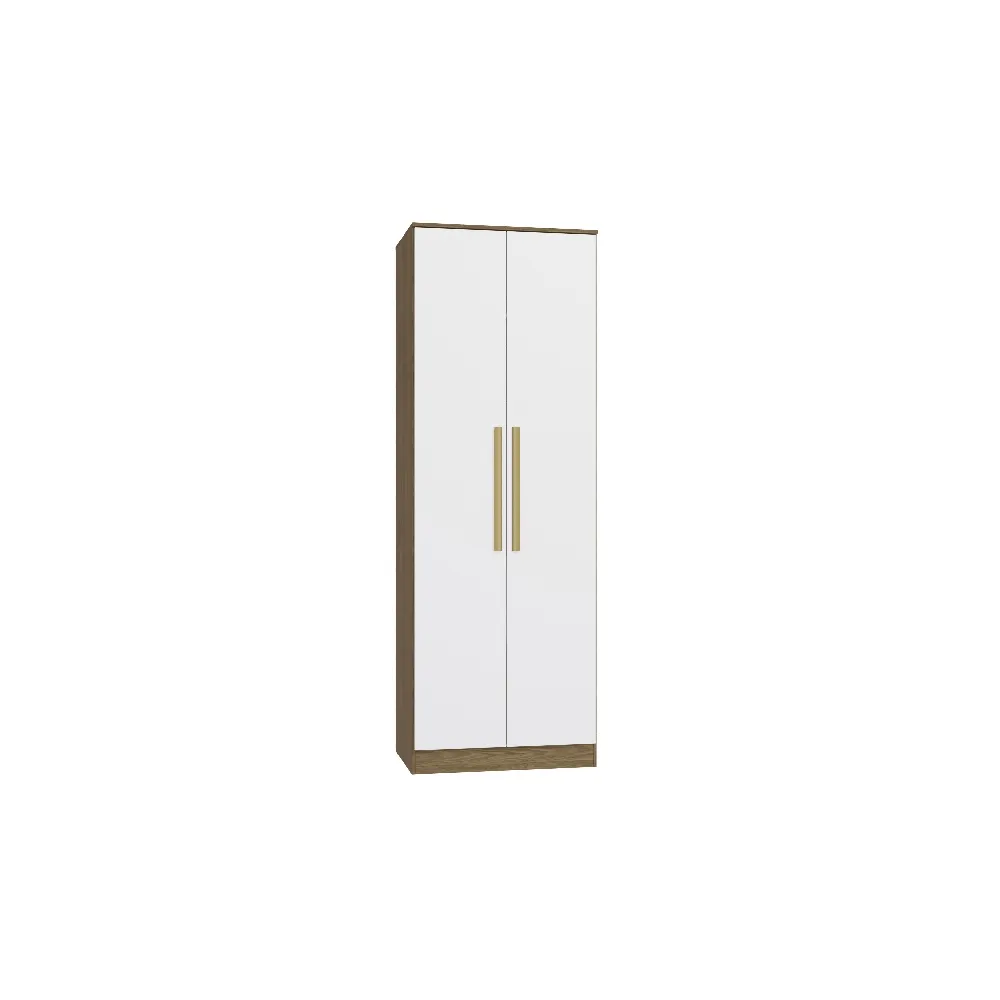 Guarda-Roupa 2 Portas Kappesberg N535 2 Gavetas Nogueira/Branco SE