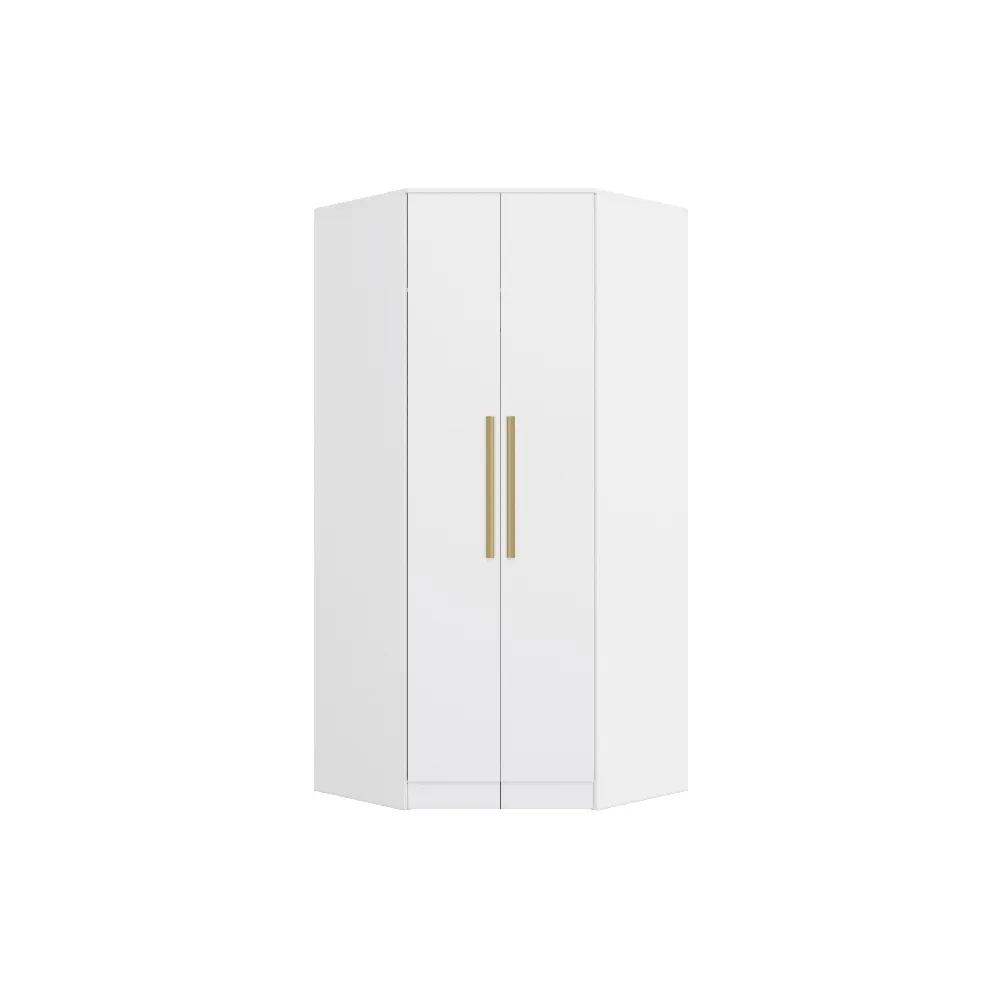 Guarda-Roupa Canto Obliquo 2 Portas Kappesberg N531 2 Gavetas Branco SE