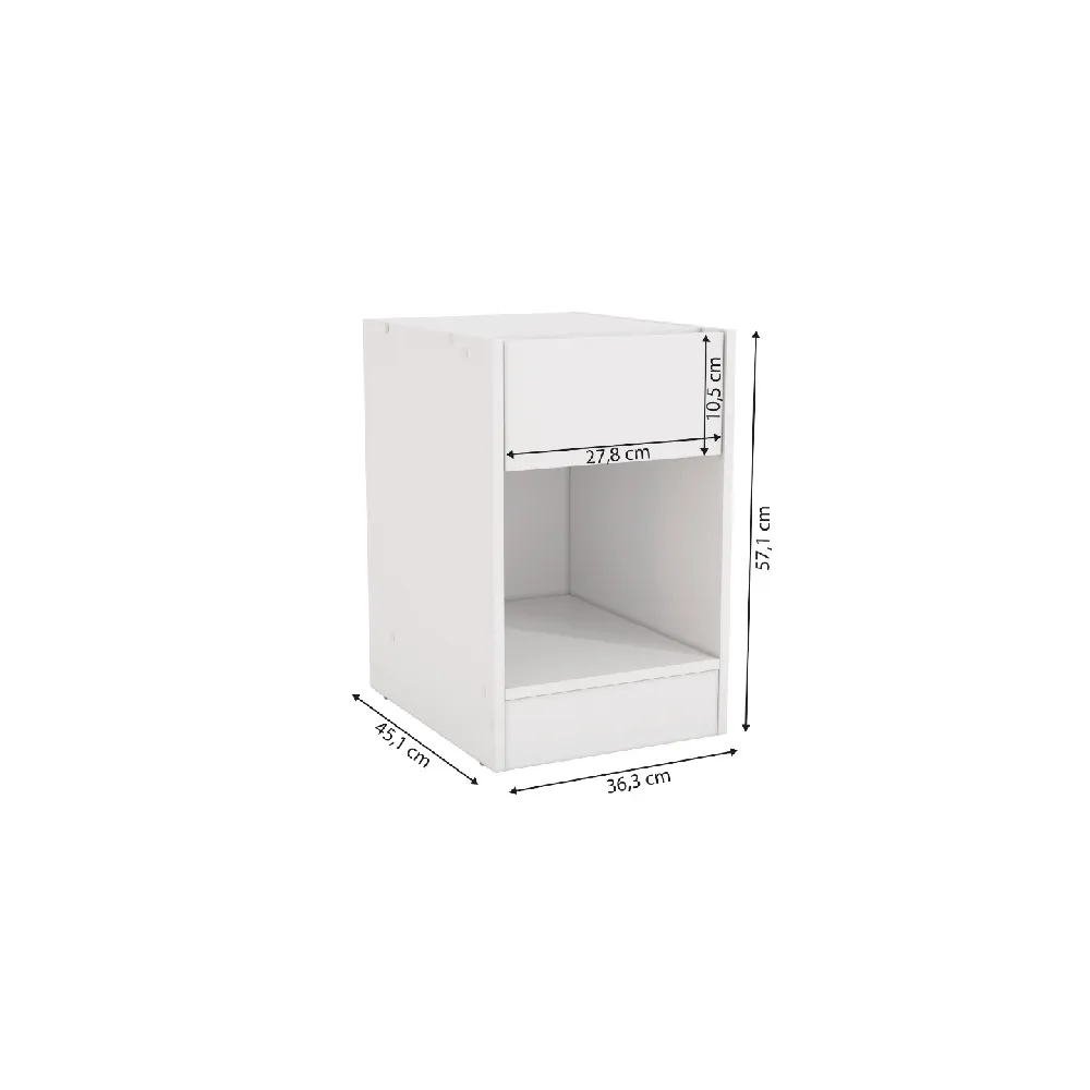 Mesa de Cabeceira Kappesberg N529 1 Gaveta Branco SE