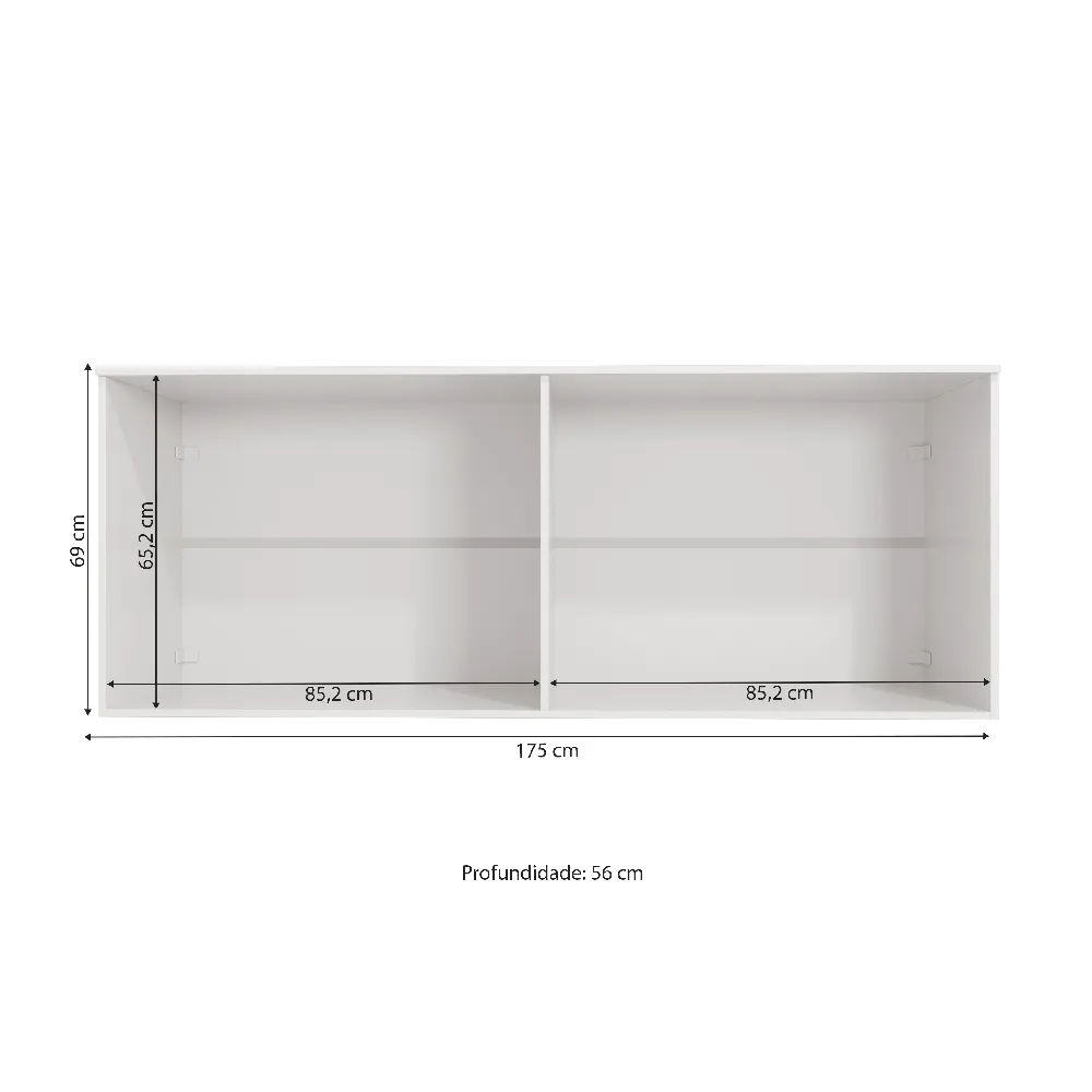 Aéreo 175CM Kappesberg 4 Portas Adapt N543 Branco/Macadâmia SE