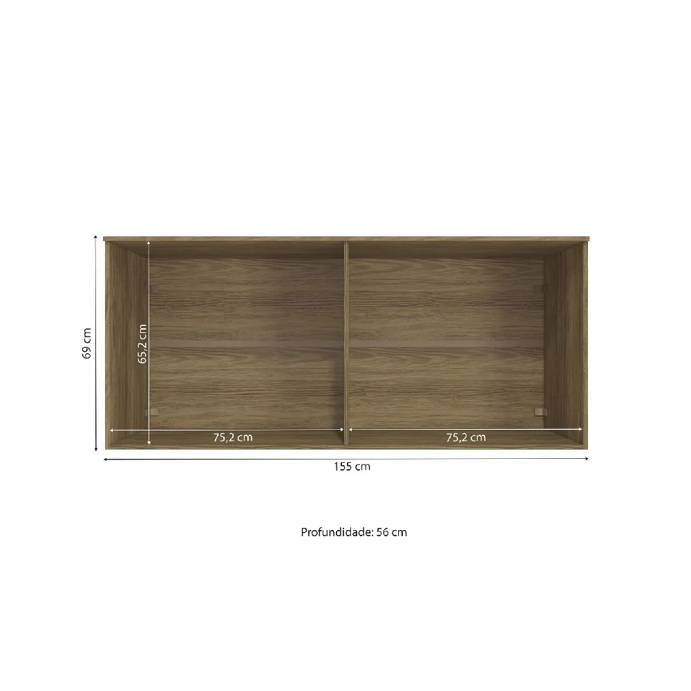 Aéreo 155CM Kappesberg 4 Portas Adapt N542 Nogueira/Branco SE