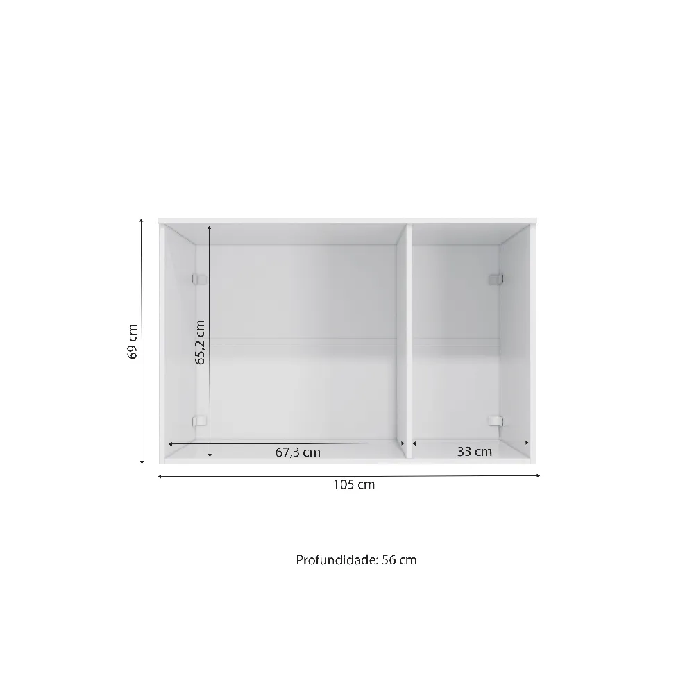 Aéreo 105CM Kappesberg 3 Portas Adapt N541 Branco SE