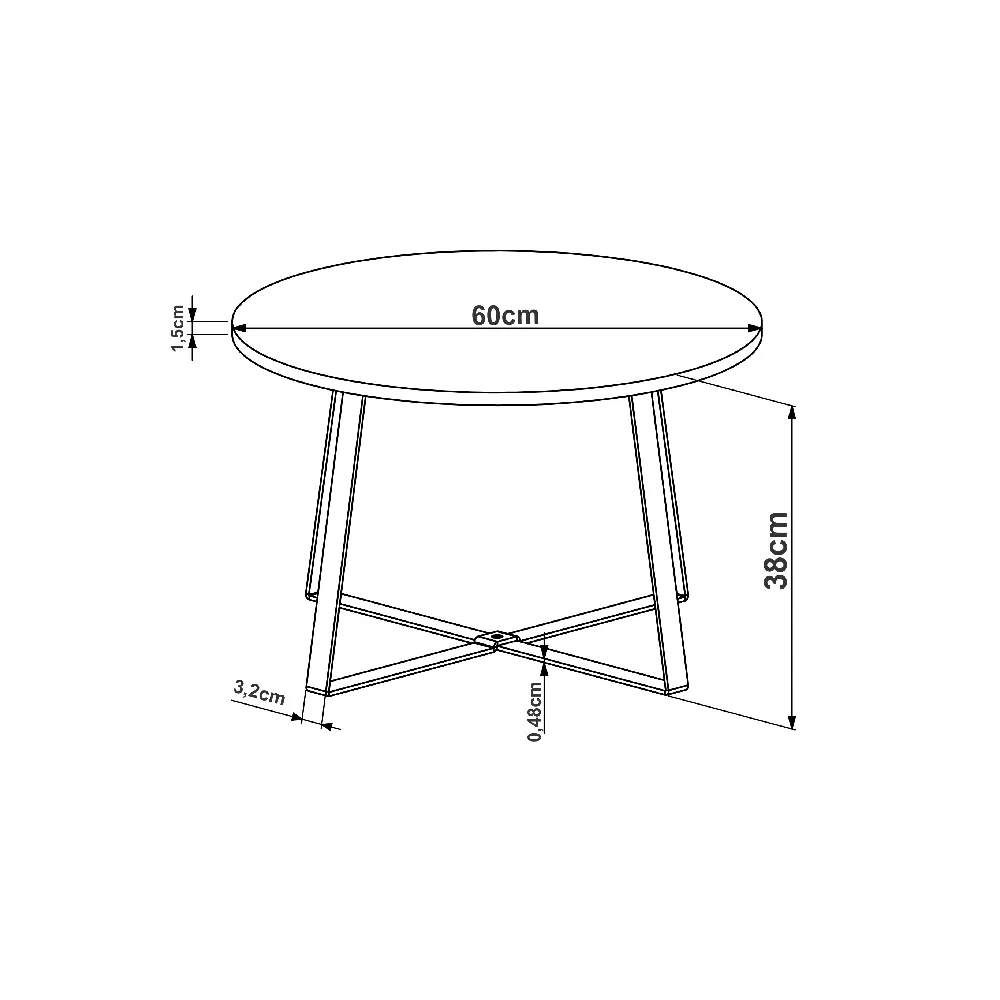 Mesa de Centro Redonda Artesano Industrial 27948HNVD Hanover/Dourado SE