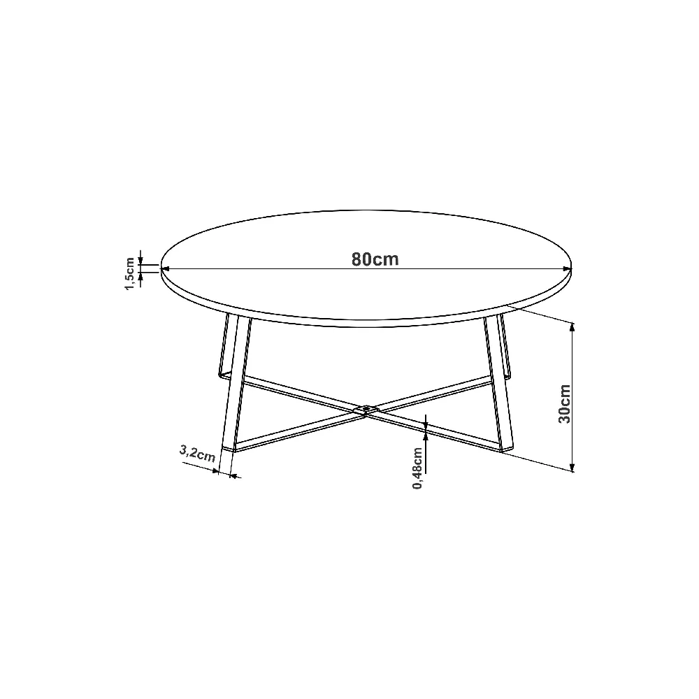 Mesa de Centro Redonda Artesano Industrial 27947HNVD Hanover/Dourado SE