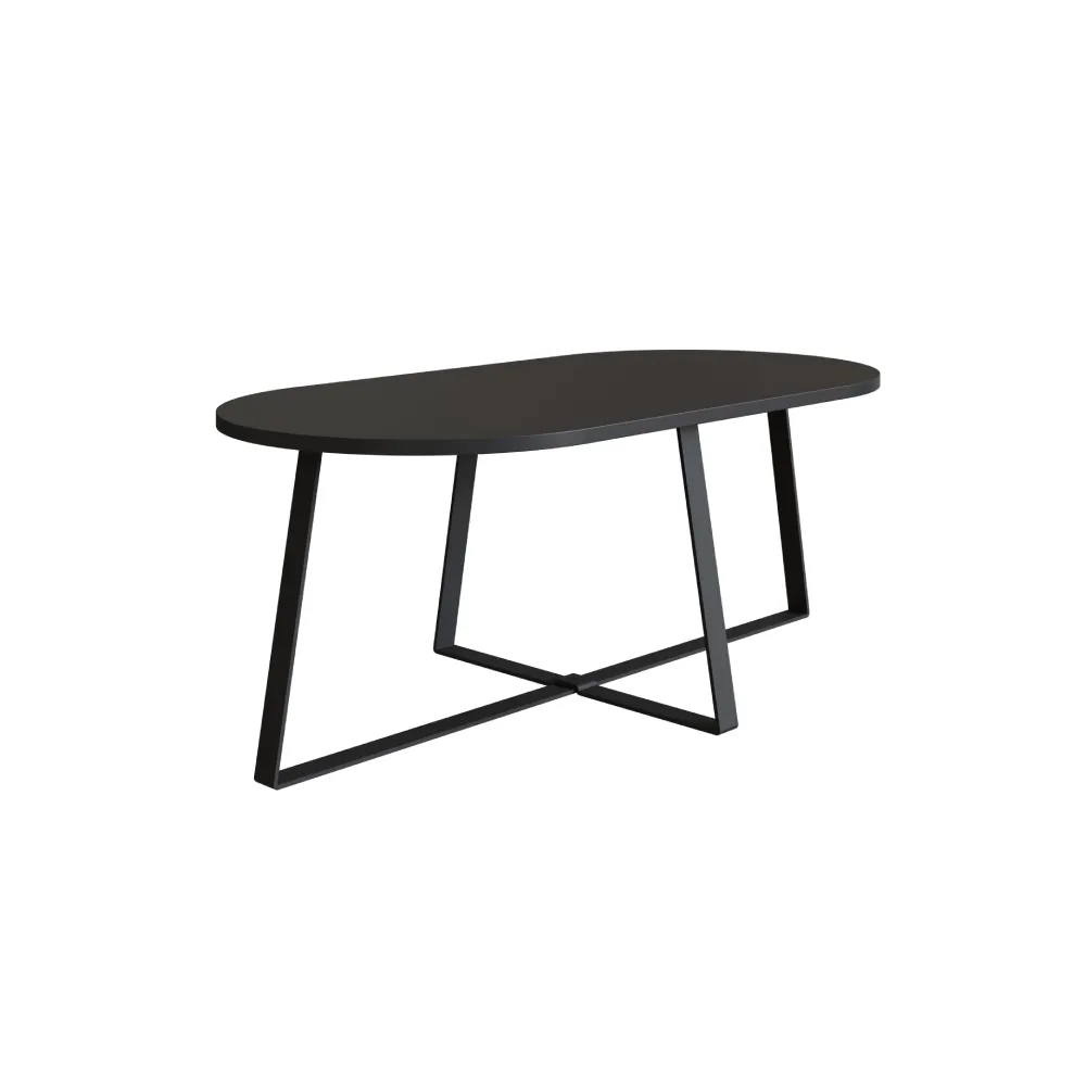 Mesa de Centro Oval Artesano Industrial 27941PREP Preto SE