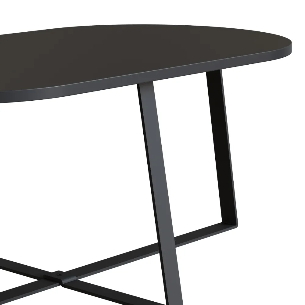 Mesa de Centro Oval Artesano Industrial 27941PREP Preto SE