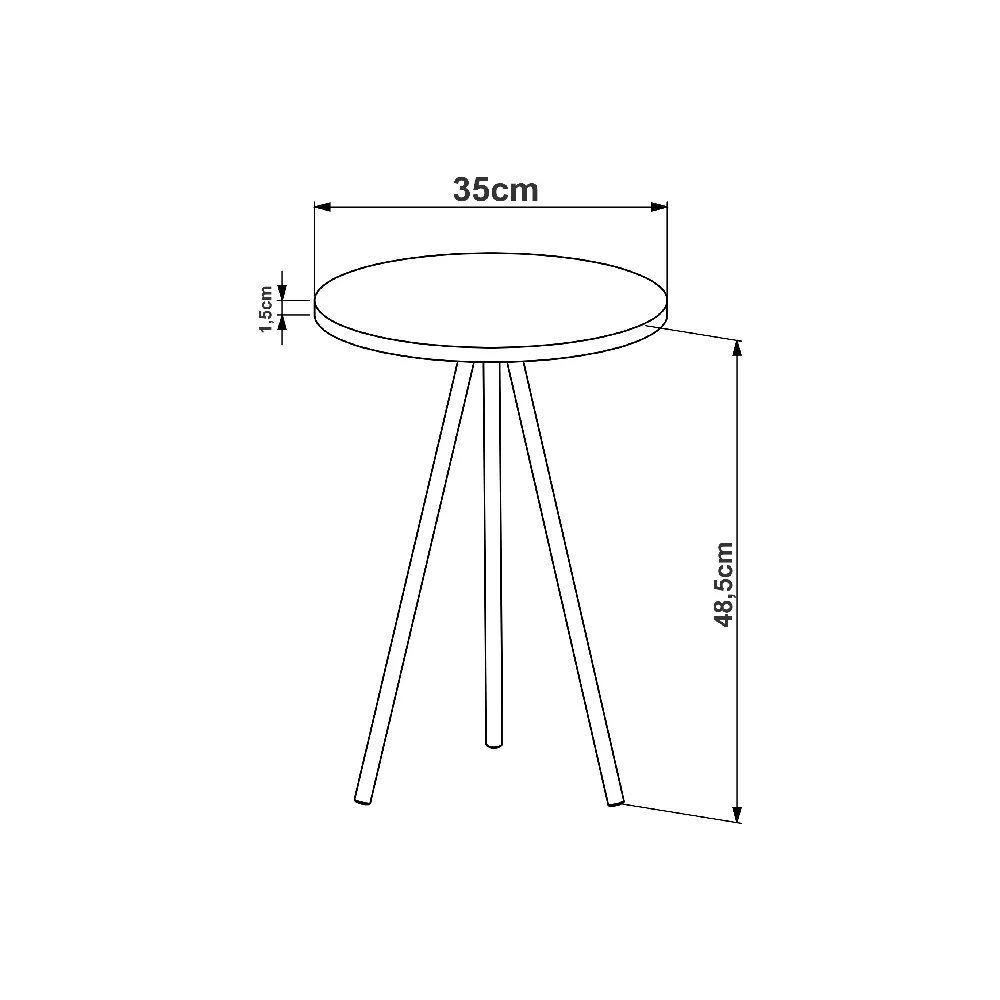 Mesa Lateral Redonda Artesano Industrial 27944HNVD Hanover/Dourado SE