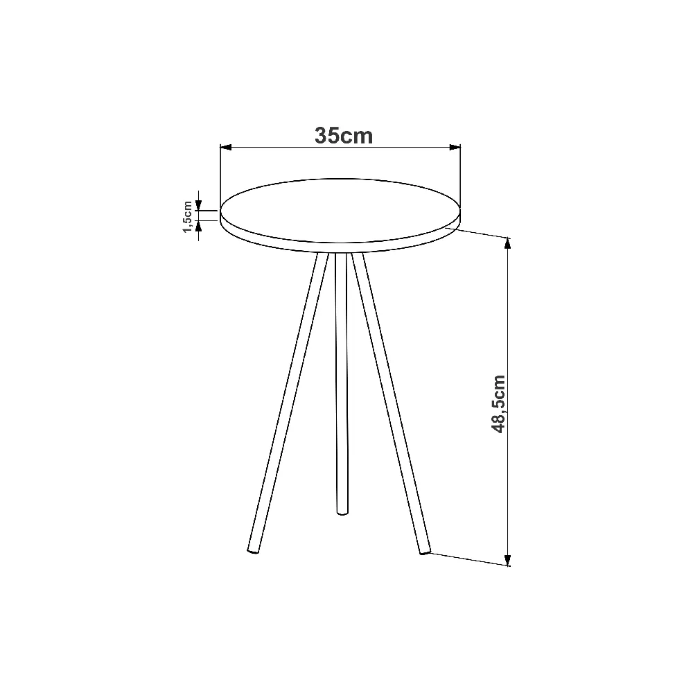 Mesa Lateral Redonda Artesano Industrial 27944PREP Preto SE