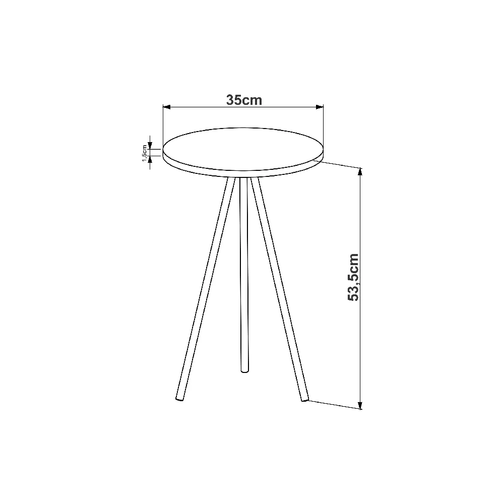 Mesa Lateral Redonda Artesano Industrial 27943HNVD Hanover/Dourado SE