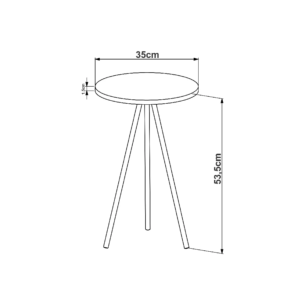 Mesa Lateral Redonda Artesano Industrial 27943PREP Preto SE