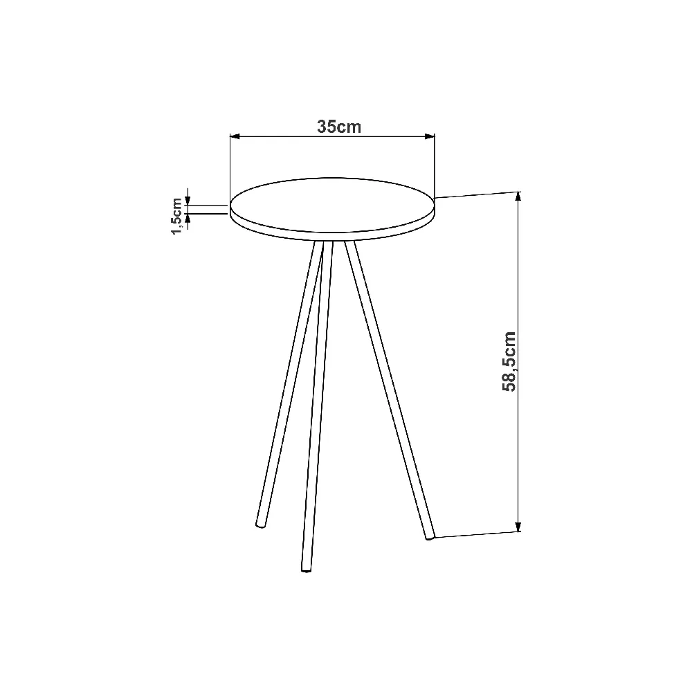 Mesa Lateral Redonda Artesano Industrial 27942HNVD Hanover/Dourado SE