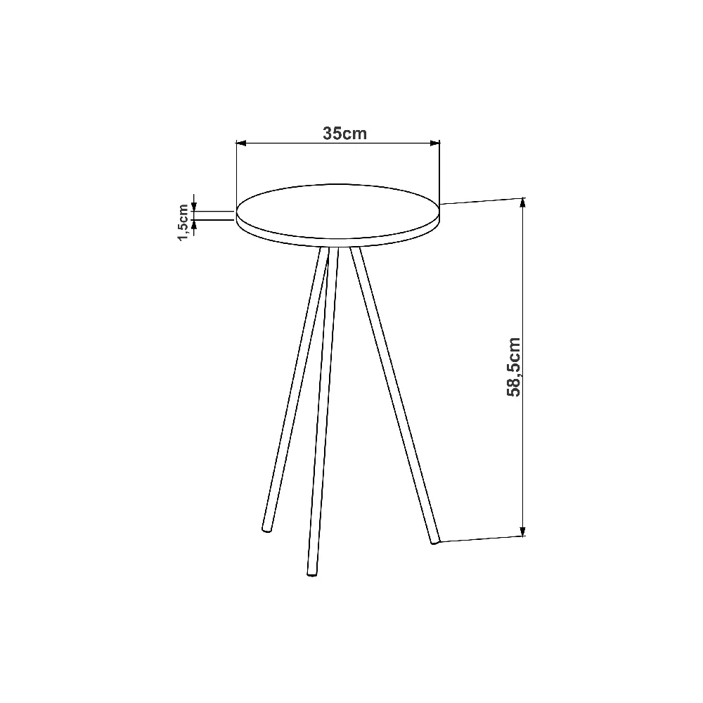 Mesa Lateral Redonda Artesano Industrial 27942PREP Preto SE