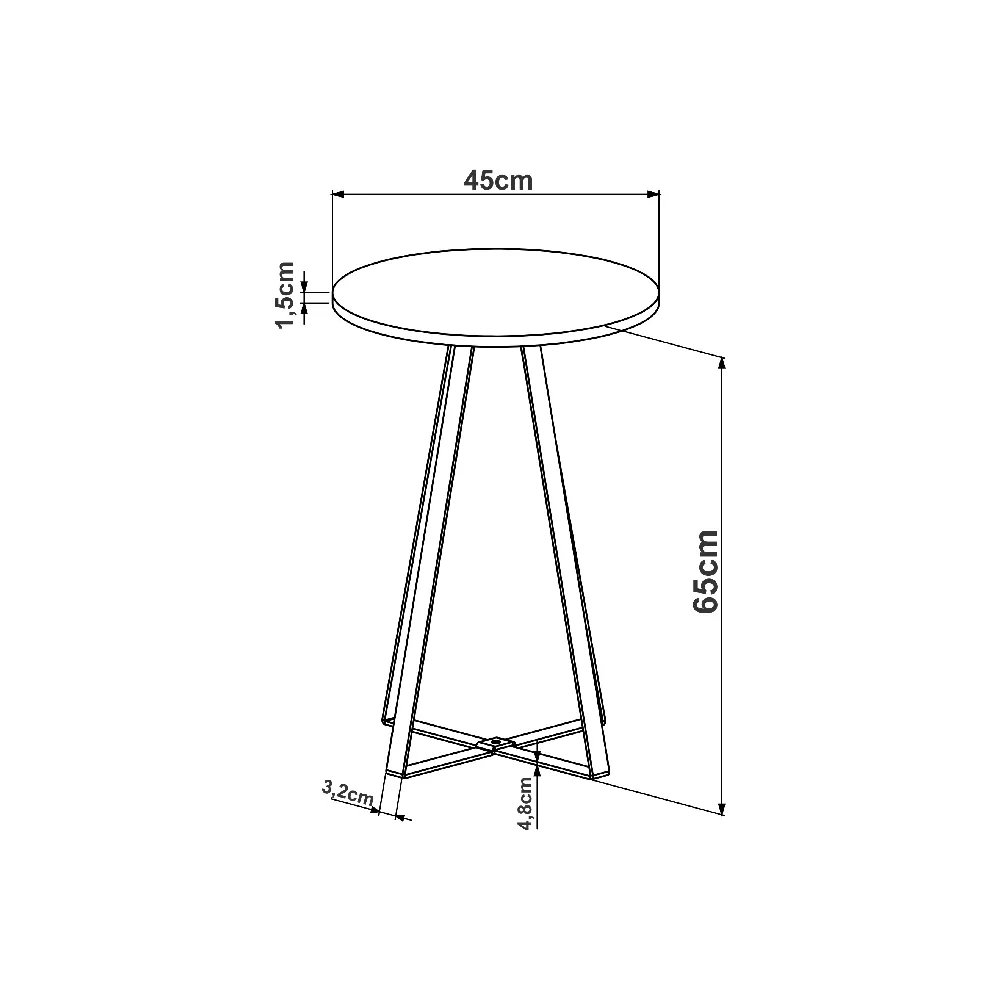 Mesa Lateral Redonda Artesano Industrial 27940HNVD Hanover/Dourado SE