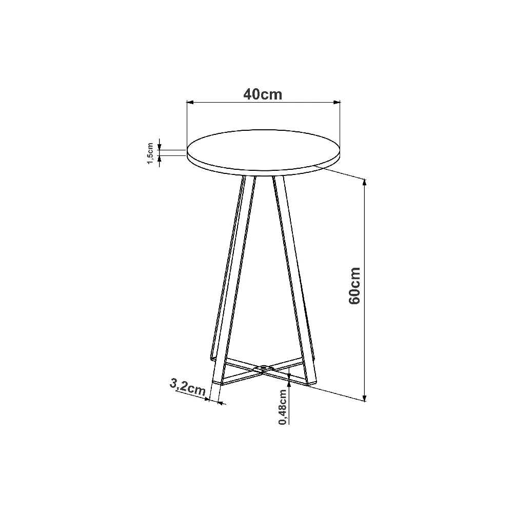 Mesa Lateral Redonda Artesano Industrial 27939HNVD Hanover/Dourado SE