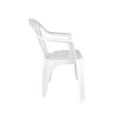 Cadeira Plástica Mor Bela Vista Jardim Piscina Branca