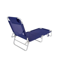 Cadeira de Praia Espreguiçadeira Alumínio 4 Posições Mor 2701 Azul Marinho