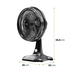 Ventilador de Mesa com 6 Pás 60W Britânia Maxx Force BVT301 Preto