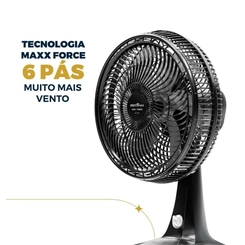Ventilador de Mesa com 6 Pás 60W Britânia Maxx Force BVT301 Preto