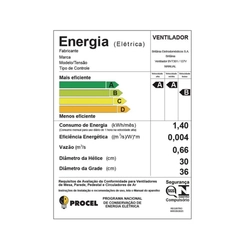 Ventilador de Mesa com 6 Pás 60W Britânia Maxx Force BVT301 Preto