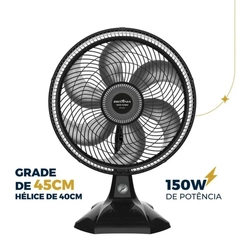 Ventilador de Mesa com 6 Pás 150W Britânia Maxx Force Turbo BVT400 Preto
