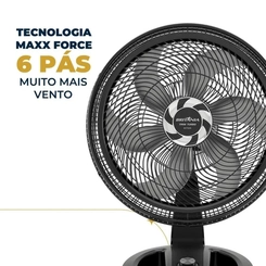 Ventilador de Mesa com 6 Pás 176W Britânia Maxx Force BVT500 Preto