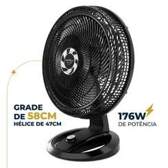 Ventilador de Mesa com 6 Pás 176W Britânia Maxx Force BVT500 Preto