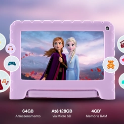 Tablet Infantil 7'' Frozen II 64GB 4GB RAM Multi NB416 Lilás