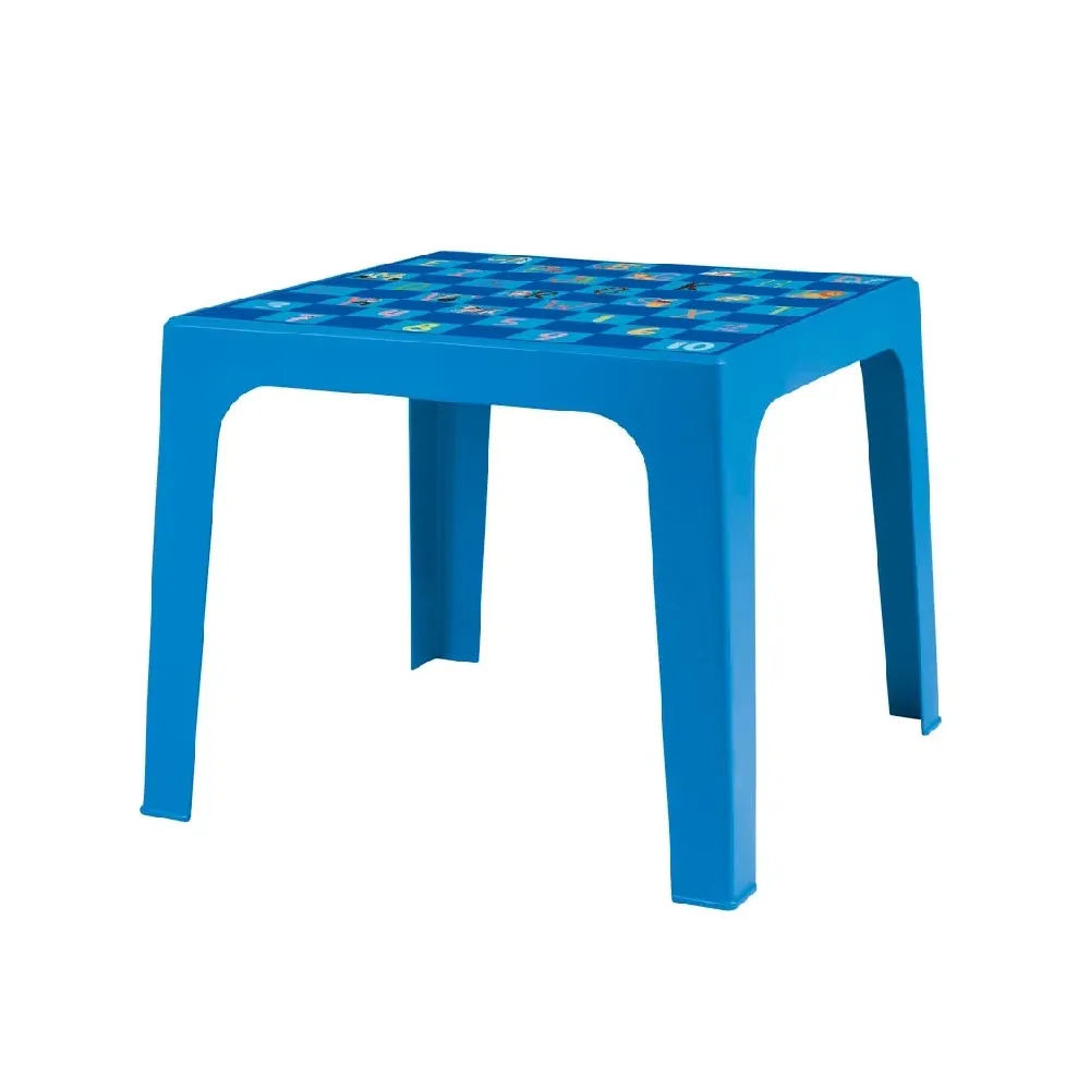 Mesa de Plástico Mor Kids 15151602 Quadrada com 4 Lugares Azul