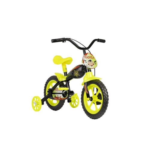 Bicicleta Infantil Track Arco Íris Aro-12 Com Rodas de Apoio e Capa  Corrente - Preto e Laranja