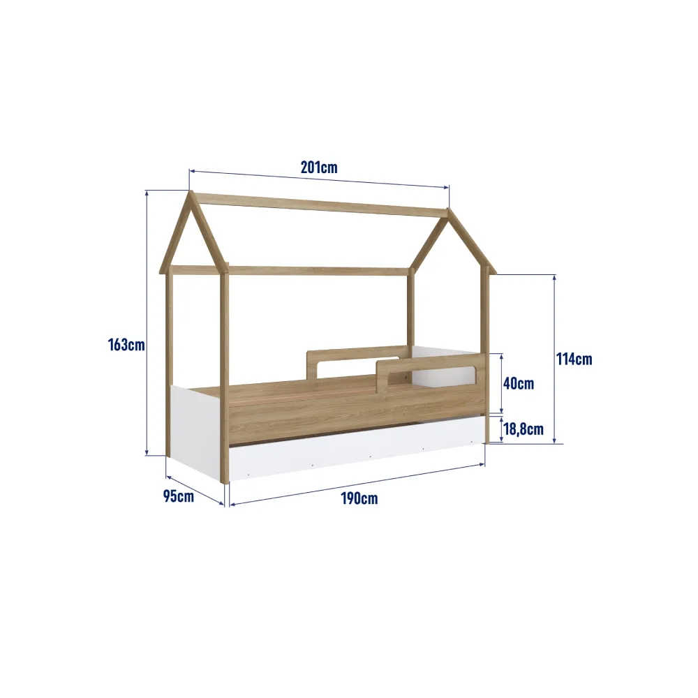 Bicama Infantil Completa Móveis Montessoriana CCM020AVBC Aveiro OAK/Branco SE